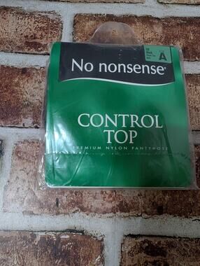 Vintage No Nonsense Control Top Pantyhose Off Black Size A Sheer Toe Nylons VTG